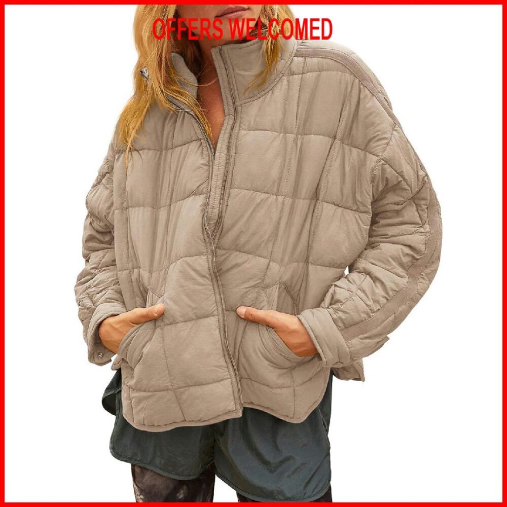 Women's Baggy Lightweight Zip Puffer Jacket Warm Winter Down Coat